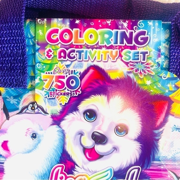 NWT Lisa Frank Coloring & Activity Set with Fold Out Storage Case + 600 Stickers - Picture 6 of 16
